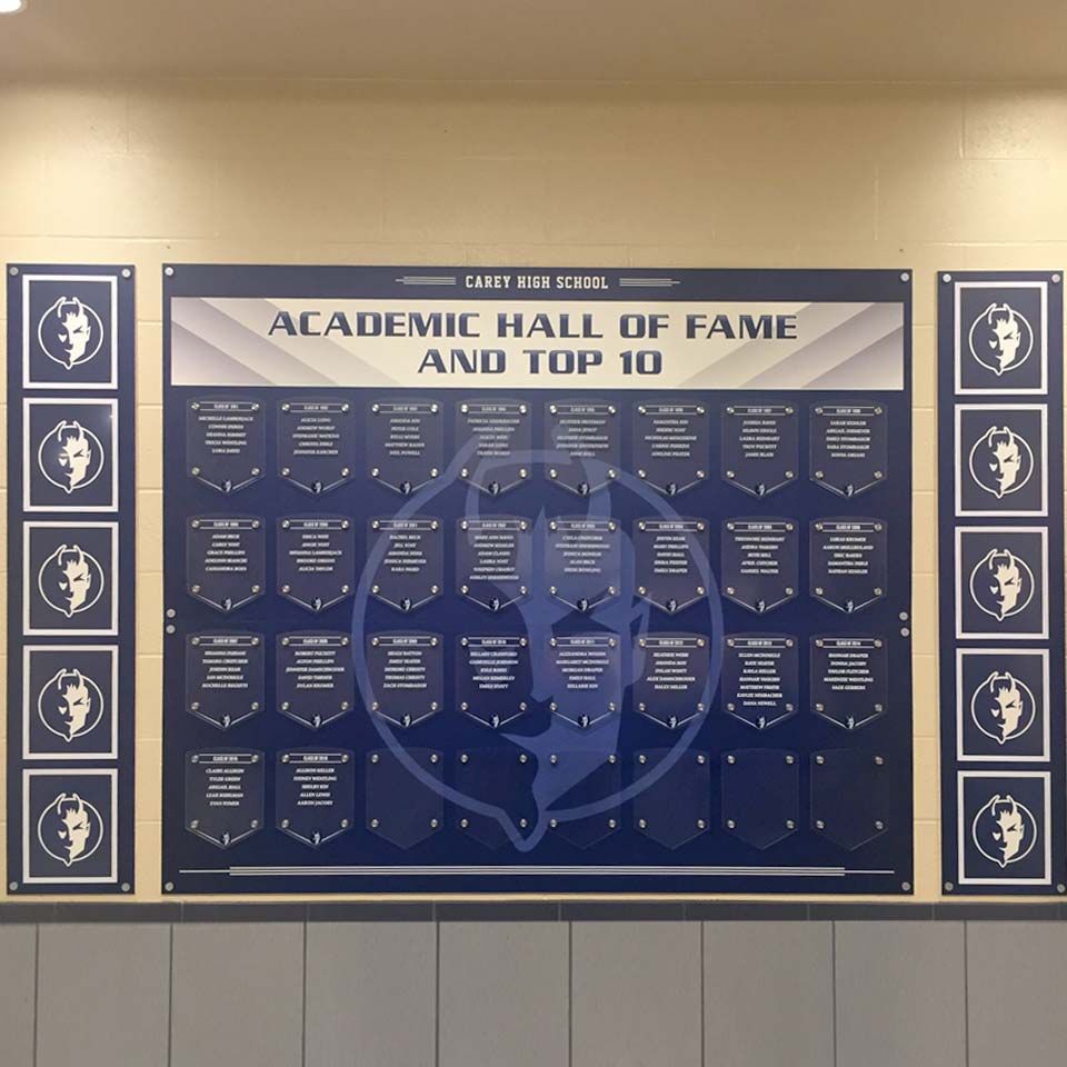 carey high school academic pro series hall of fame with acrylic panels