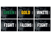 green gold white fight falcons fight cheer signs