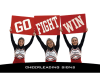three cheerleaders holding go fight win signs