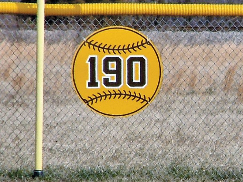 190' softball fence distance marker