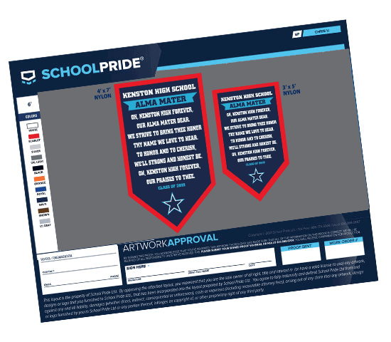 schoolpride® alma mater banner layout
