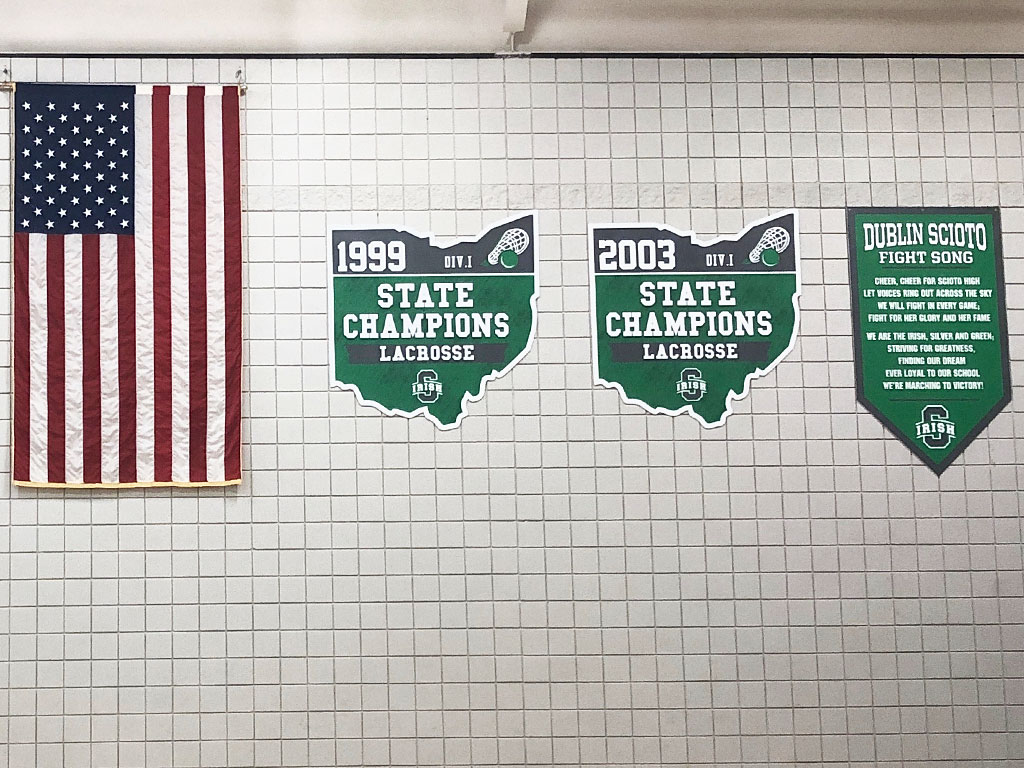 dublin scioto fight song banner and die cut ohios