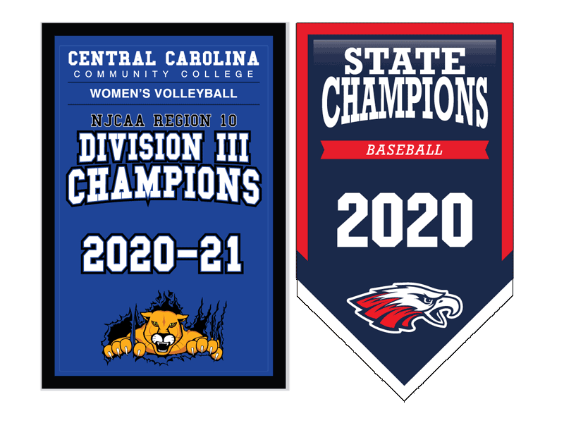 custom vinyl championship banner for high school gym
