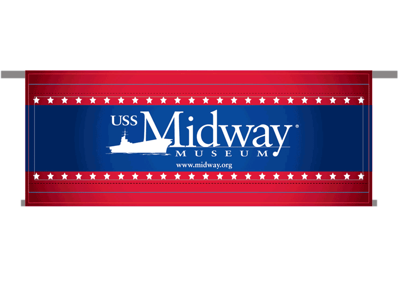 parade banner with poles diagram