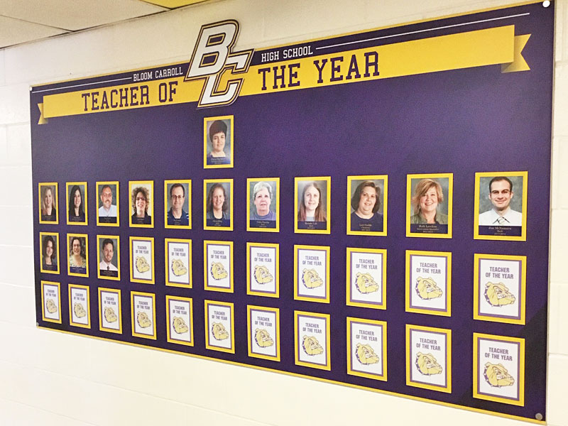 teacher of the year photo board