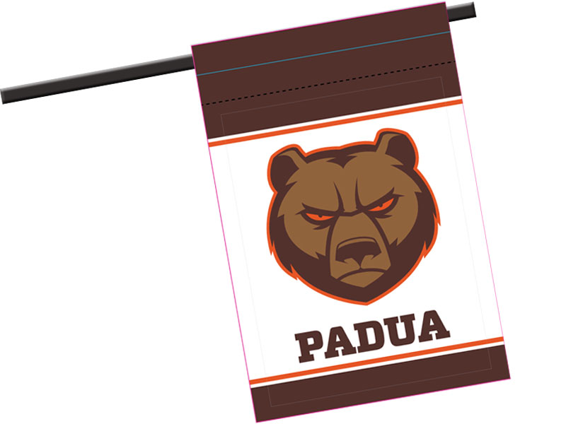 padua house flag with mascot