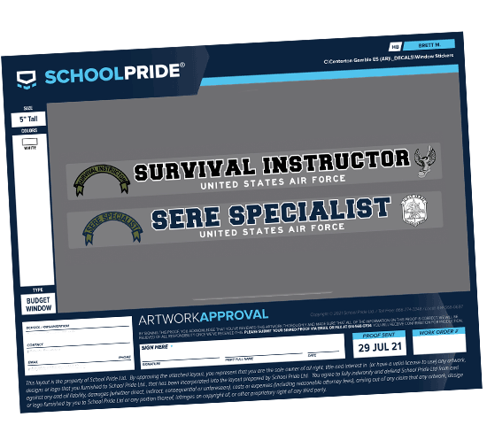 schoolpride® collegiate style window sticker artwork proof