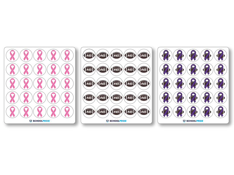 memorial football helmet sticker examples