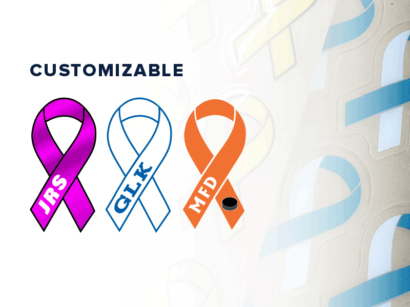 Personalized football helmet ribbons