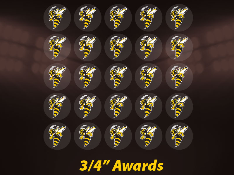 3/4 inch sheet custom bee award decals white lacrosse helmet