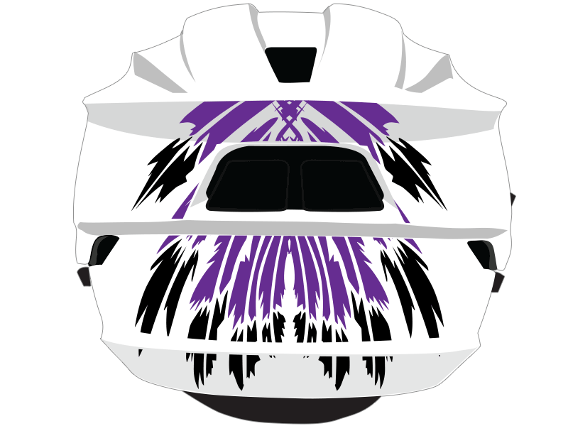 headress back and neck decals white helmet