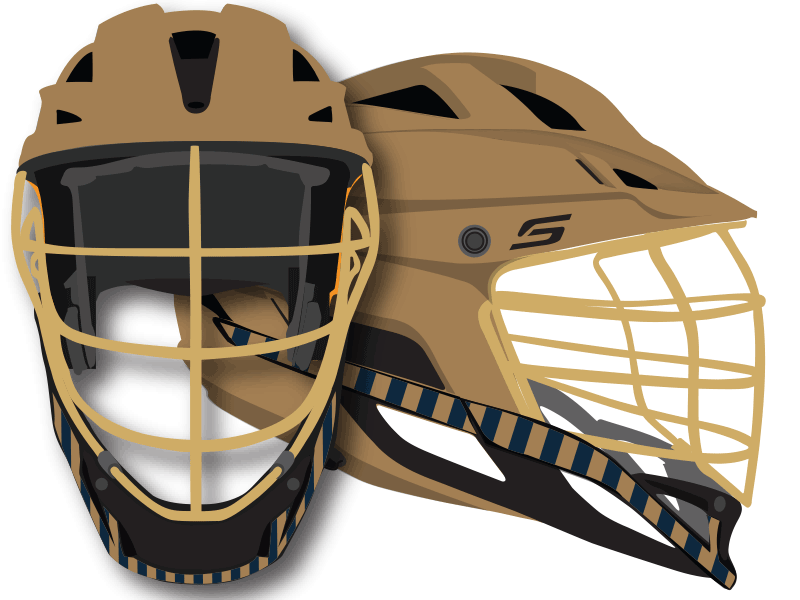 green stripe jaw decals on gold cascade s helmet