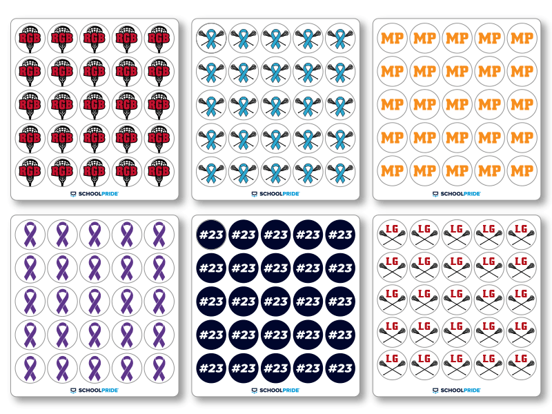 memorial football helmet sticker examples