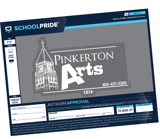 schoolpride® budget window sticker artwork proof