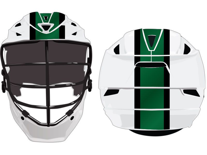green black wide lacrosse helmet stripe white helmet
