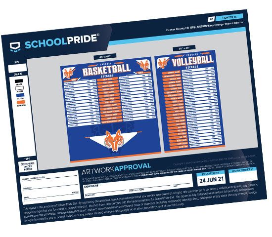 schoolpride® easy change record board proof