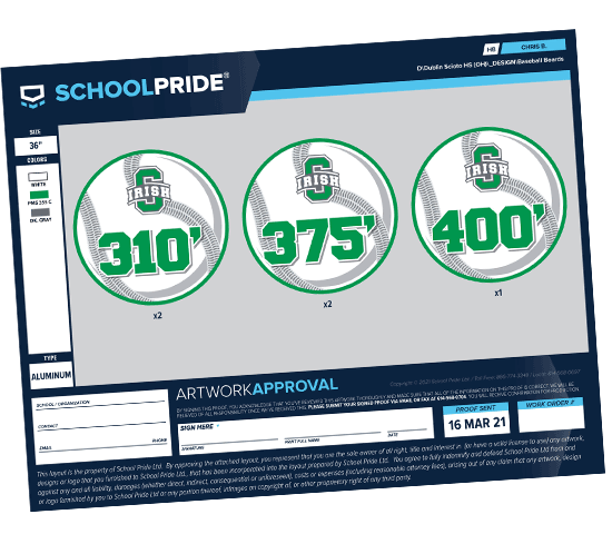schoolpride® fence distance marker layout