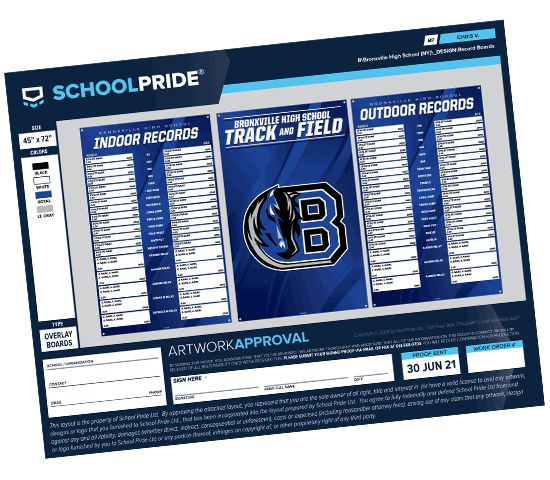 schoolpride® overlay record board artwork proof