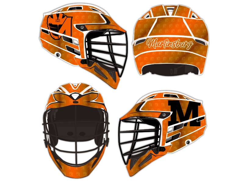 lacrosse helmet wrap orange martinsburg design