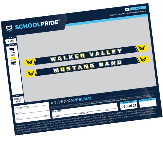 schoolpride® printed mesh fence banner artwork proof