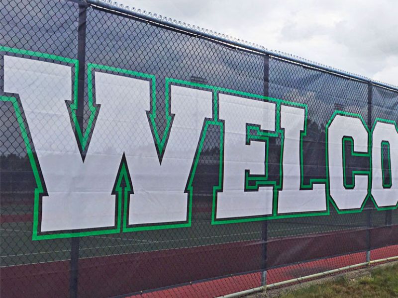 printed mesh fence banner