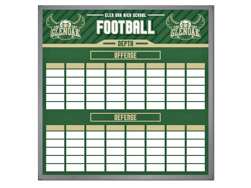 football depth chart dry erase board