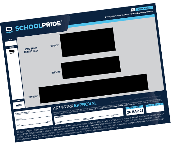 schoolpride® wind screen banner artwork proof