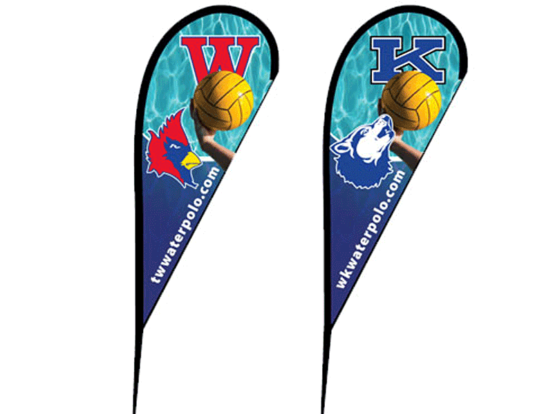 water polo tear drop flags