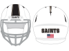 tapered black stripe on white football helmet