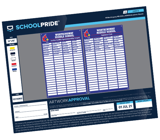 schoolpride® academic board proof