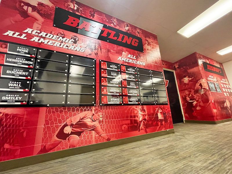 Ohio Wesleyan University Women Soccer Graphic Wall Project