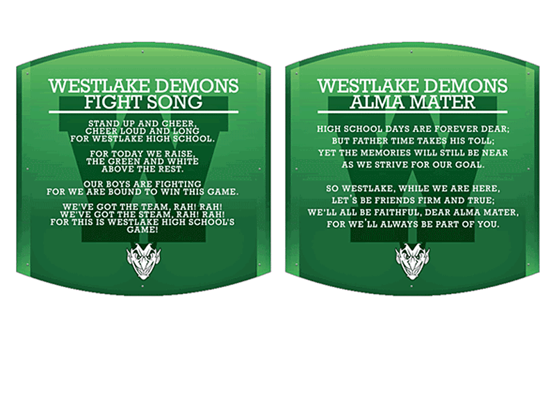 acrylic fight song and alma mater plaques