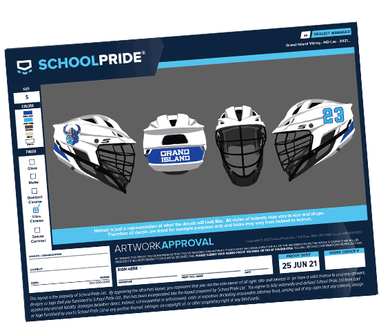 schoolpride® custom grand island back decals lacrosse decal artwork proof