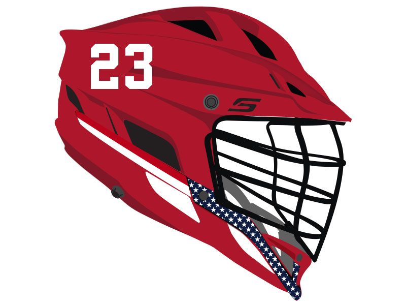 blue dot jaw decal red cascade s helmet lacrosse