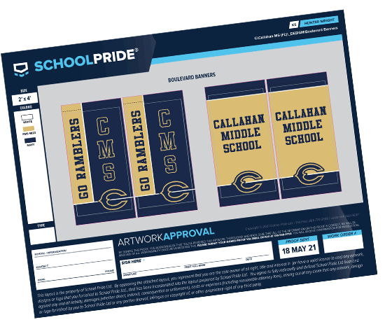 schoolpride® boulevard banner artwork proof