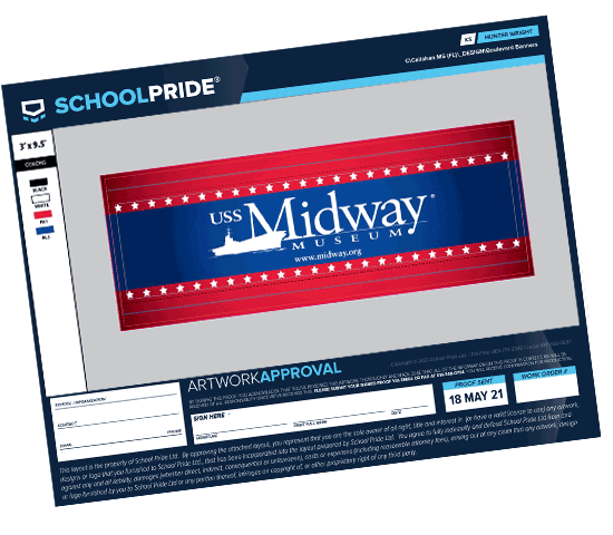 schoolpride® marching band banner artwork proof
