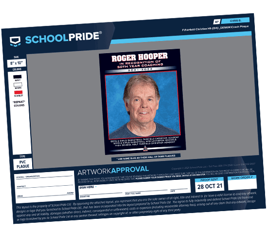schoolpride® plaque artwork proof
