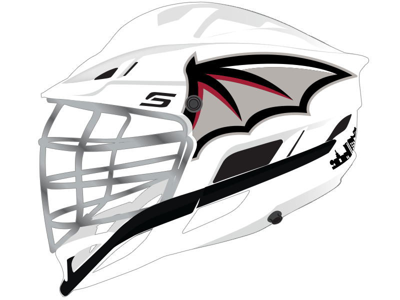 bat lacrosse helmet wing multi panel white helmet