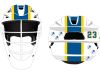blue yellow wide lacrosse helmet stripe