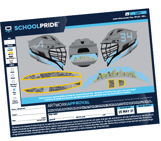 schoolpride® custom multi-item kits lacrosse decal artwork proof