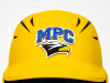 yellow batting helmet with MPC 3d decal in white blue black yellow