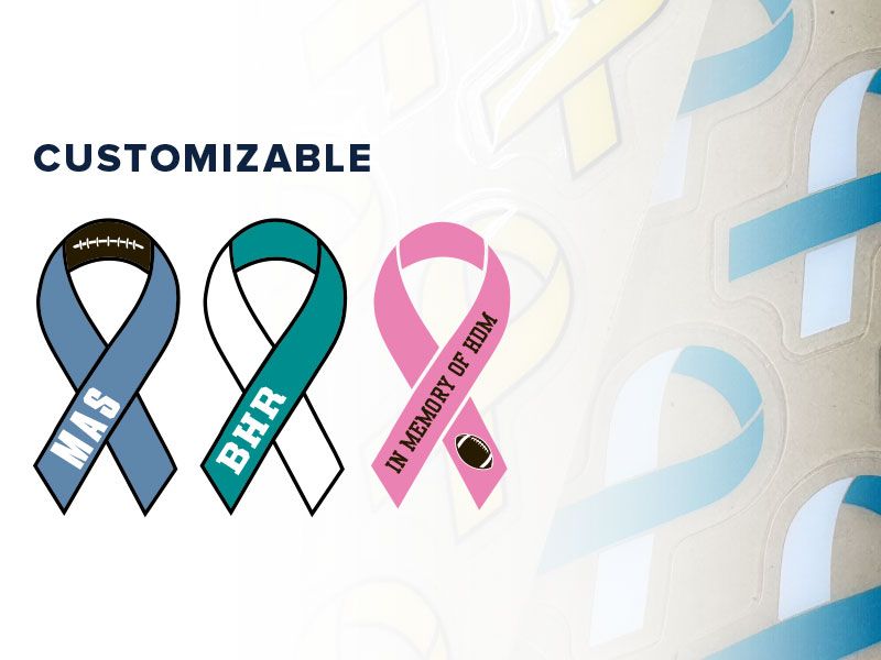 Personalized football helmet ribbons