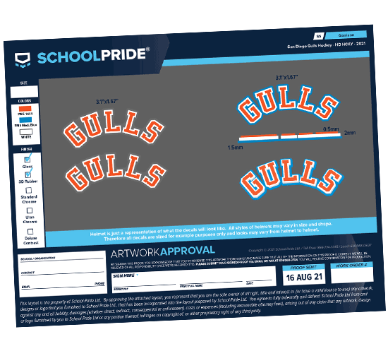 gulls 3d ice hockey decal artwork proof