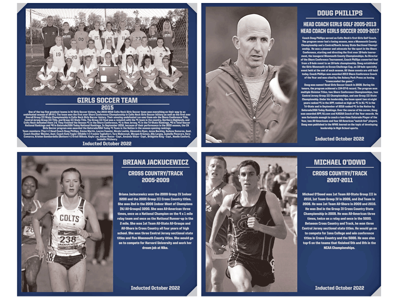 hall of fame plaques with induction date colts neck