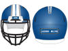 bronco style stripe on blue football helmet