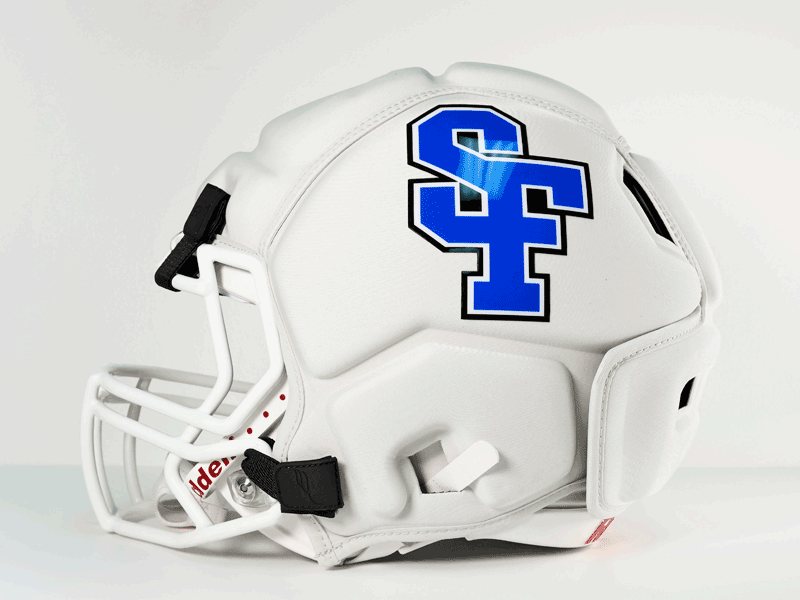 chrome SF decal on white guardian cap