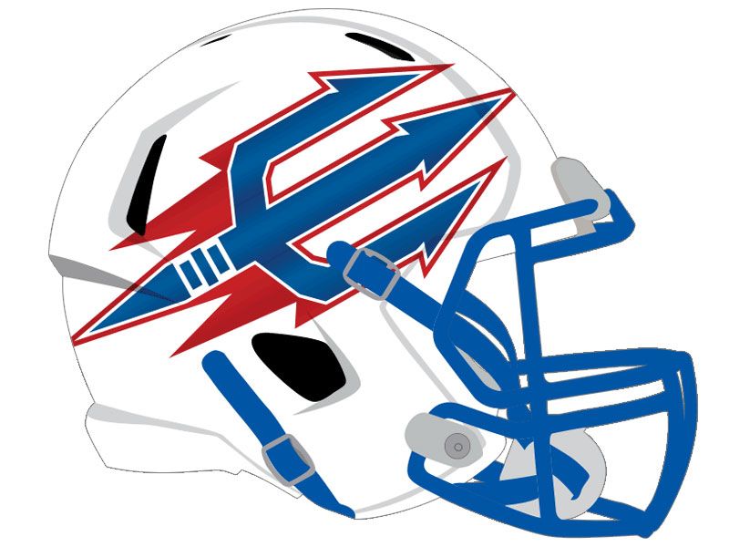 Oversized scepter decal football helmet